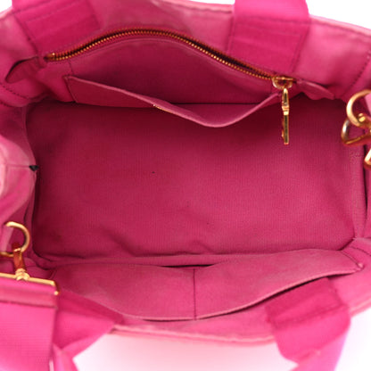 Prada Denim Small Canapa Logo Tote Peonia 5 of 20