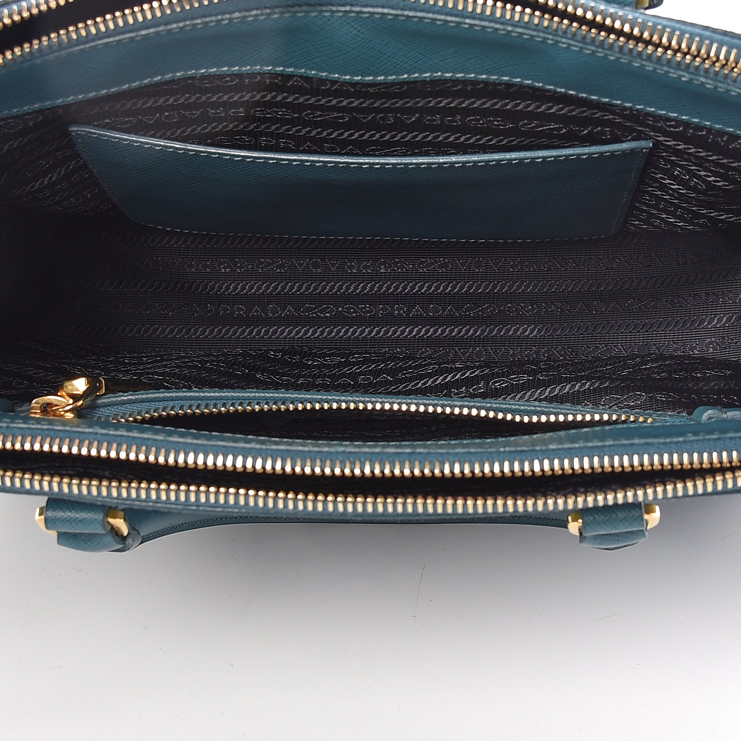 Prada Saffiano Small Galleria Double Zip Tote Ottanio 6 of 12