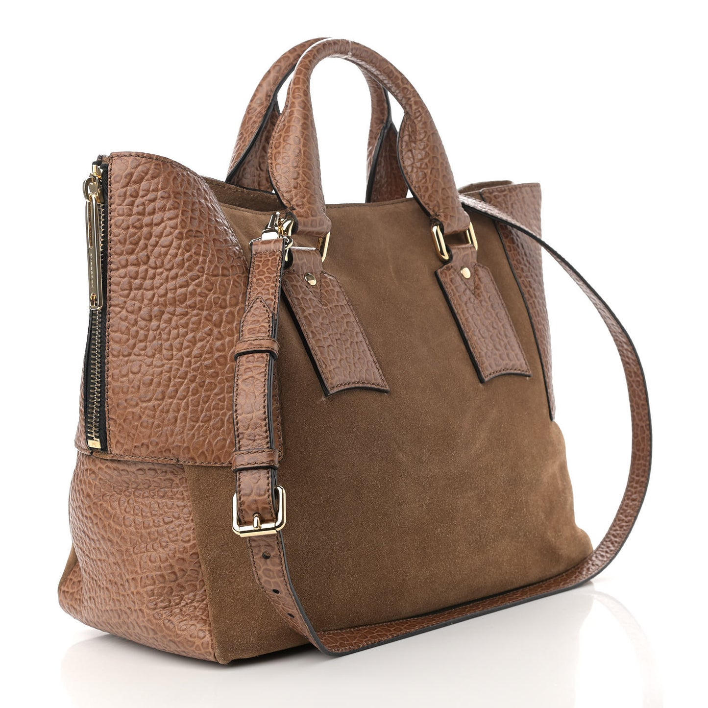 Signature Grain Suede Medium Callaghan Tote Camel