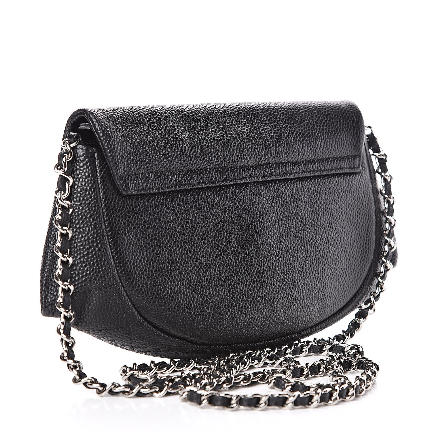 Chanel Caviar Half Moon Wallet On Chain WOC Black 3 of 11