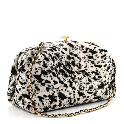 Chanel Pony Hair Printed Clutch With Chain Black White 3 of 11