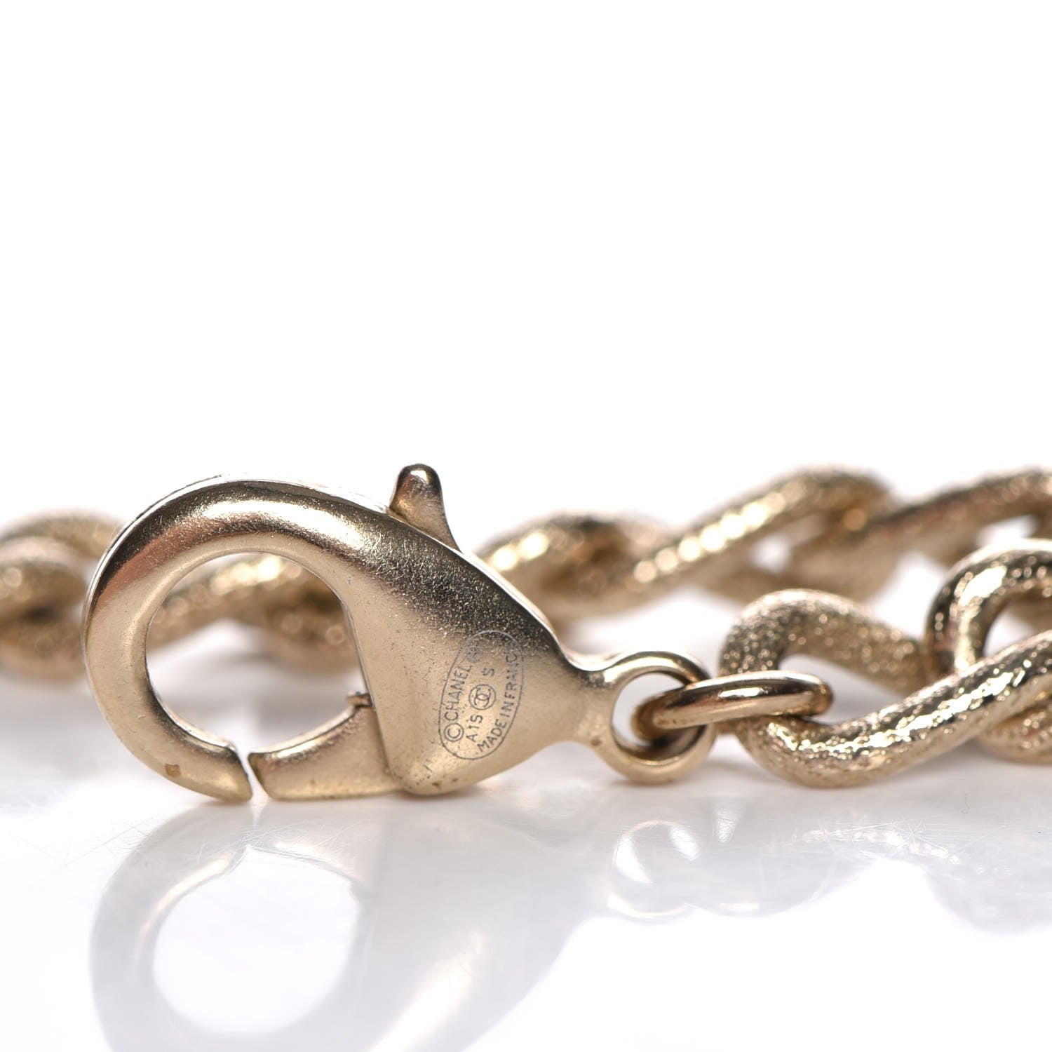 Chanel Baguette Crystal CC Bracelet Gold Fuchsia Purple 7 of 8