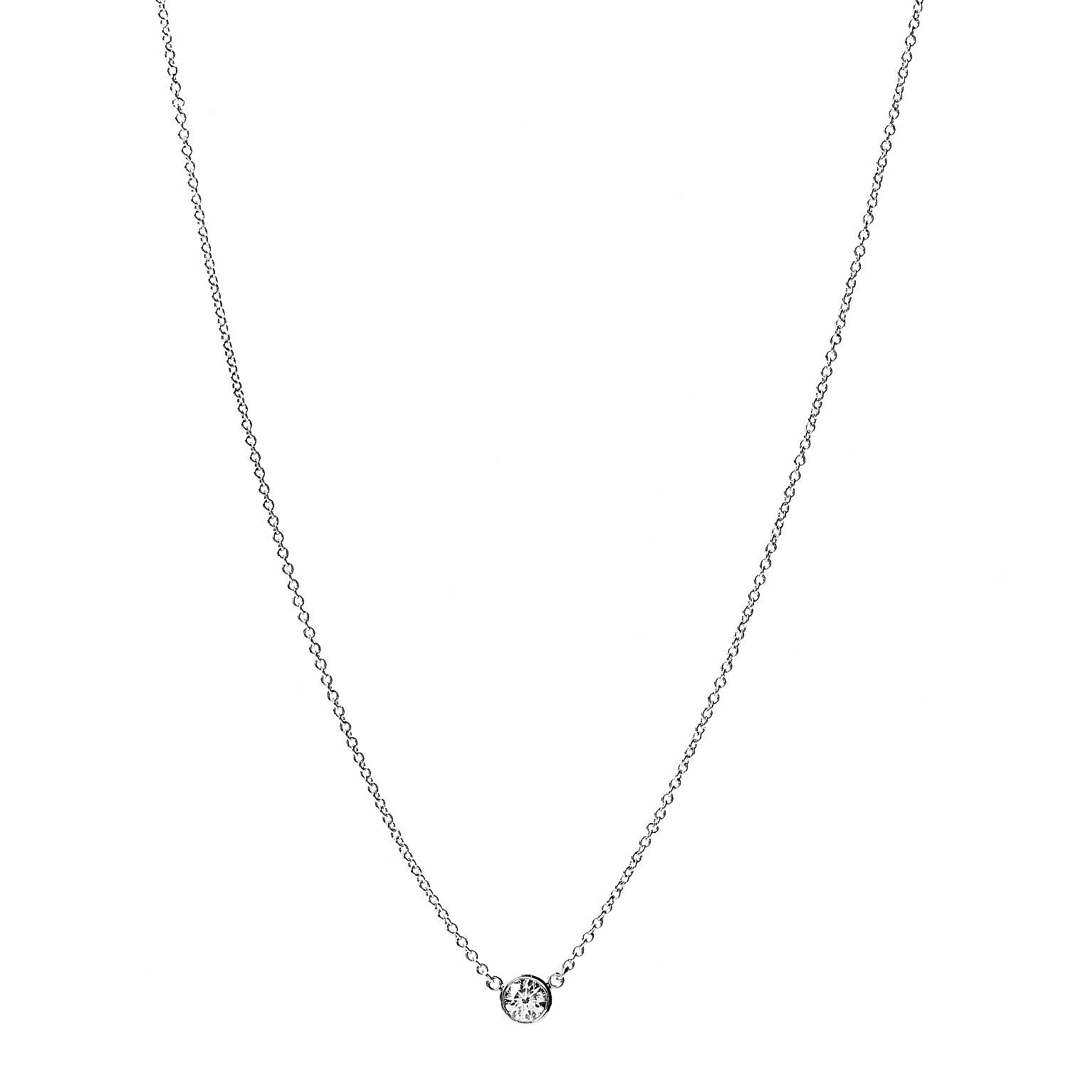 Tiffany Platinum Diamond .22ct Elsa Peretti Diamonds By The Yard Pendant Necklace 1 of 6