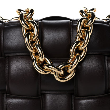 Bottega Veneta Lambskin Maxi Intreccio Padded Chain Cassette Crossbody Bag Black 7 of 9