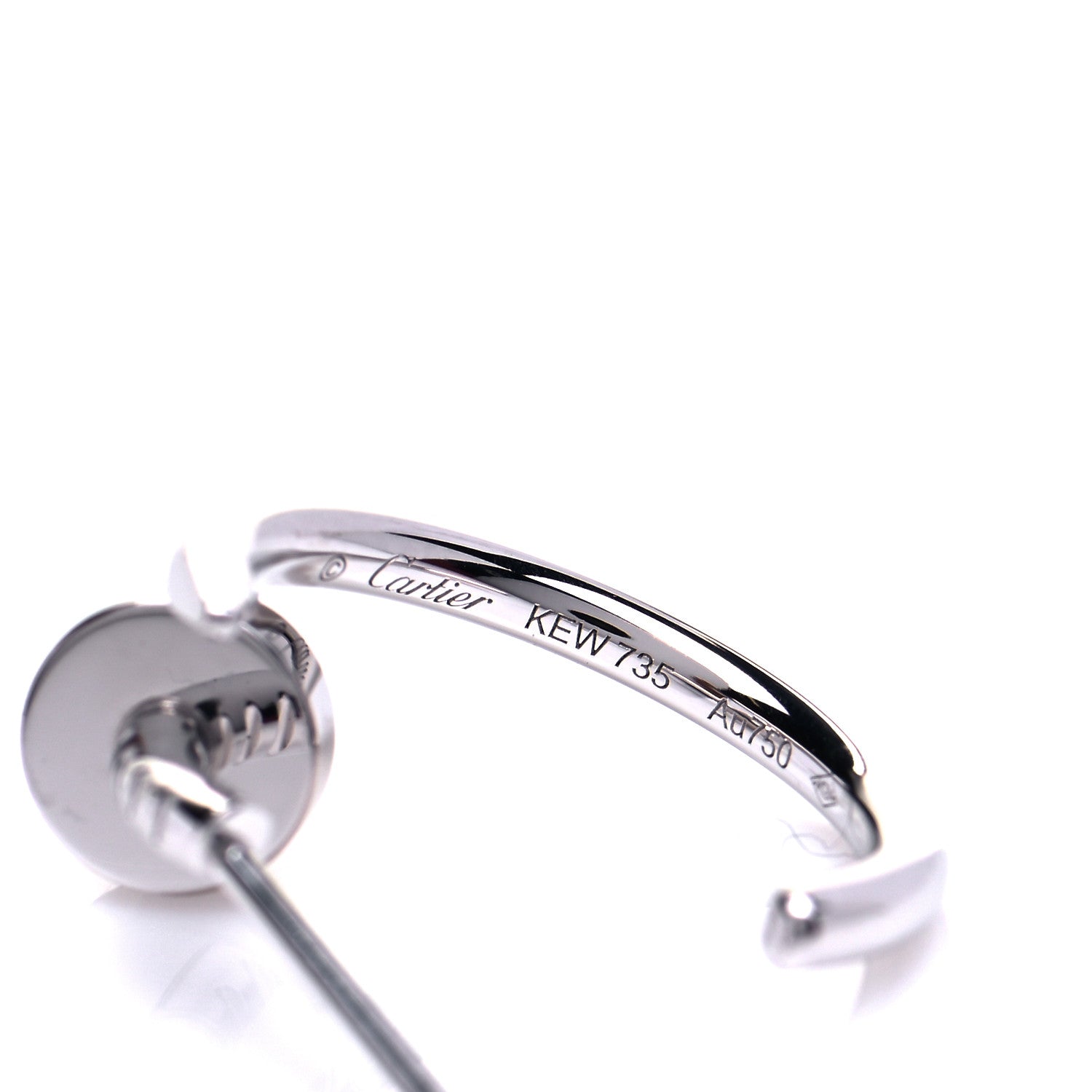 Cartier 18K White Gold Juste Un Clou Hoop Earrings 5 of 6