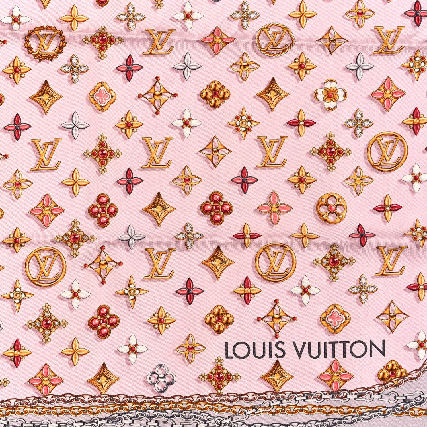 Louis Vuitton Silk Your Highness Square Scarf Light Pink 2 of 3