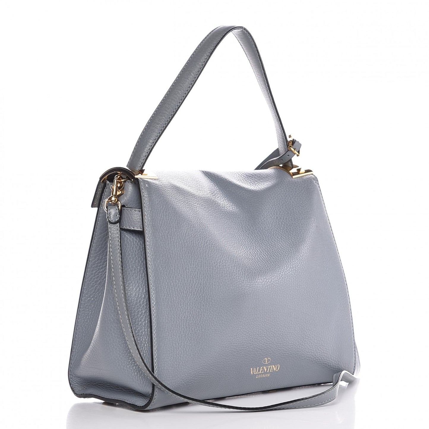 Grained Calfskin Medium My Rockstud Frame Bag Grey