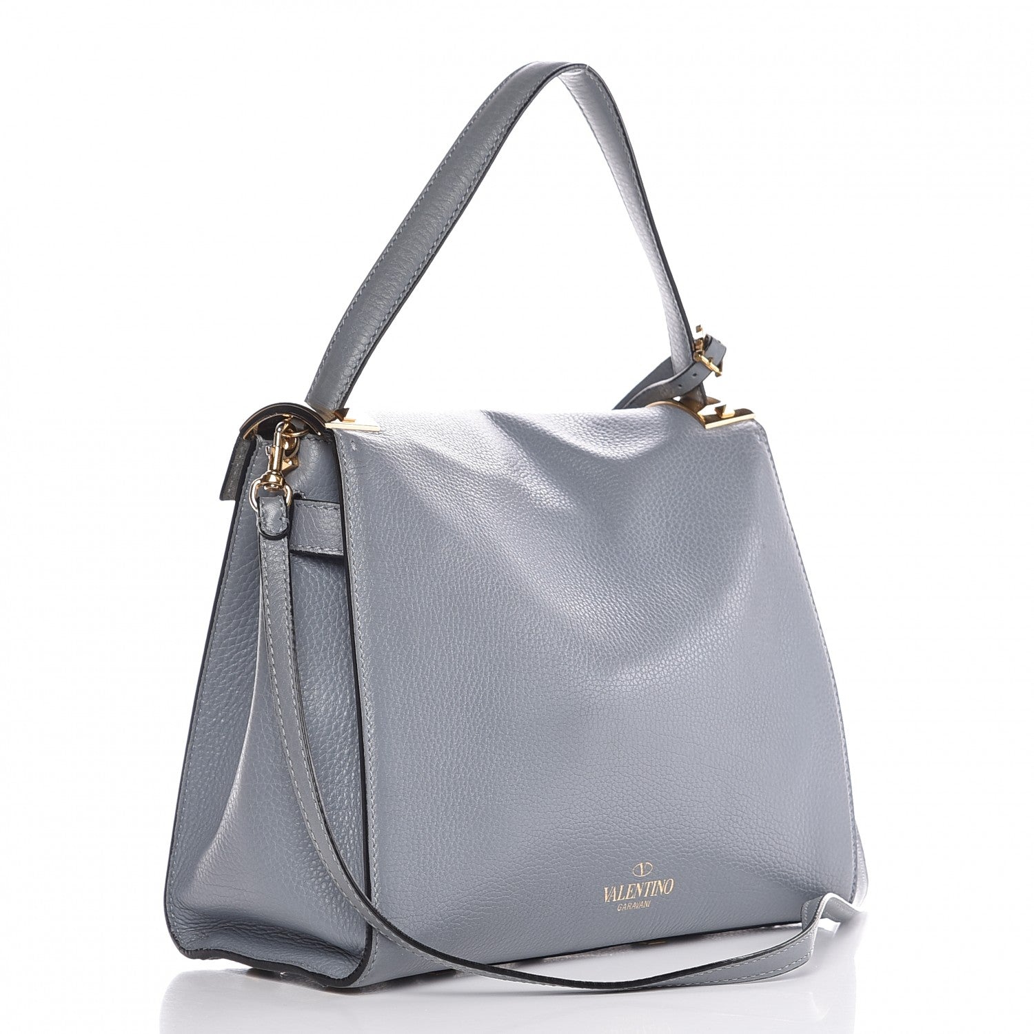 Valentino Garavani Grained Calfskin Medium My Rockstud Frame Bag Grey 3 of 14