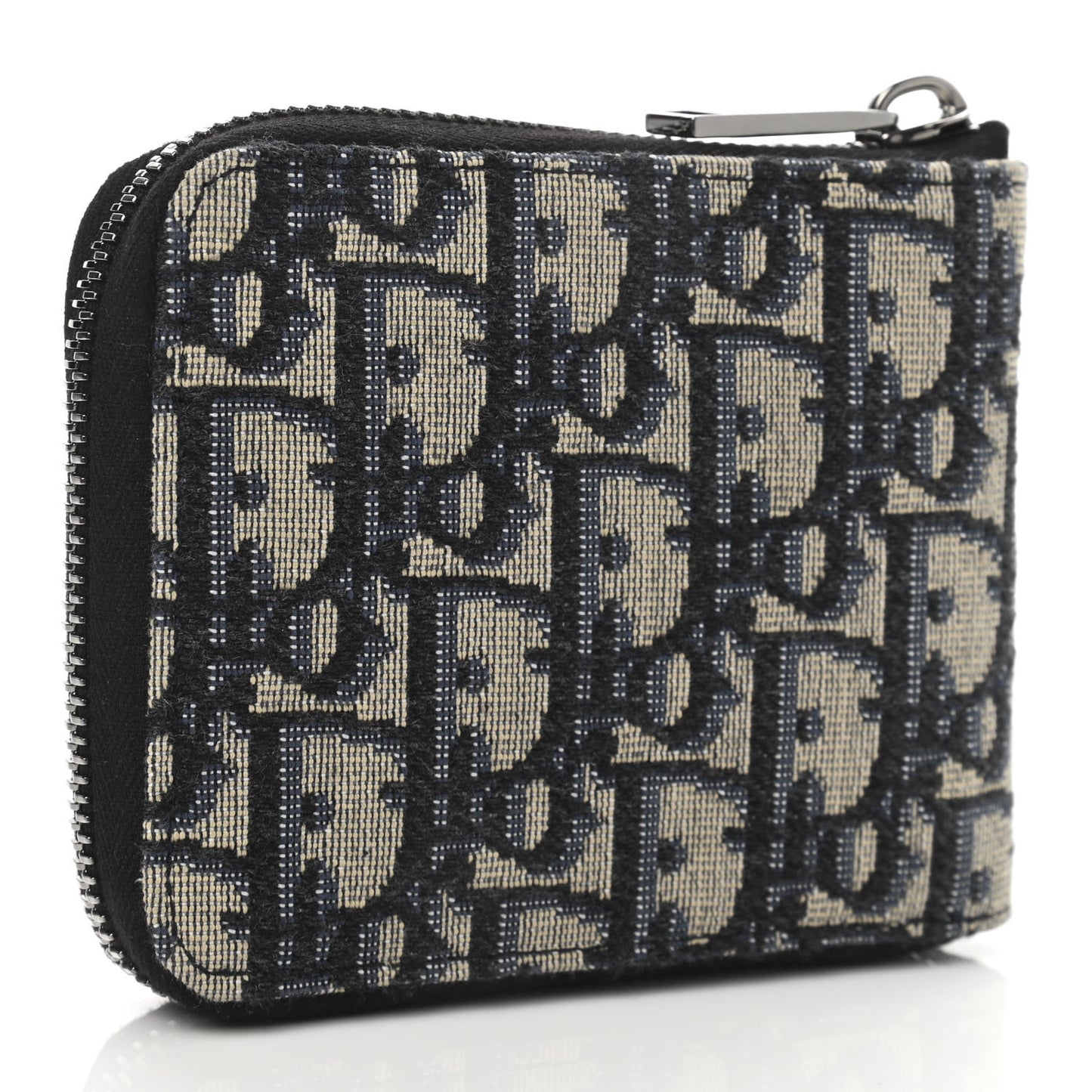 X KENNY SCHARF Oblique Canvas Embroidered Patches Compact Zipped Wallet Charcoal