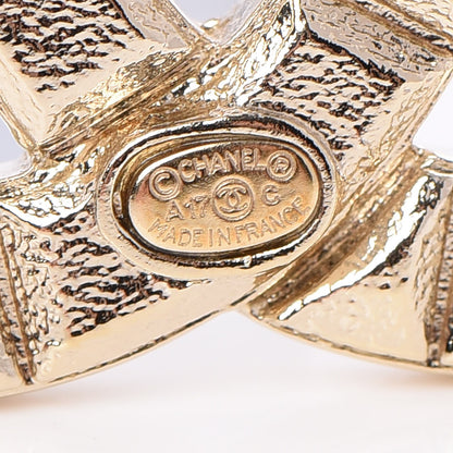 Chanel Studded CC Pin Brooch Gold 4 of 5