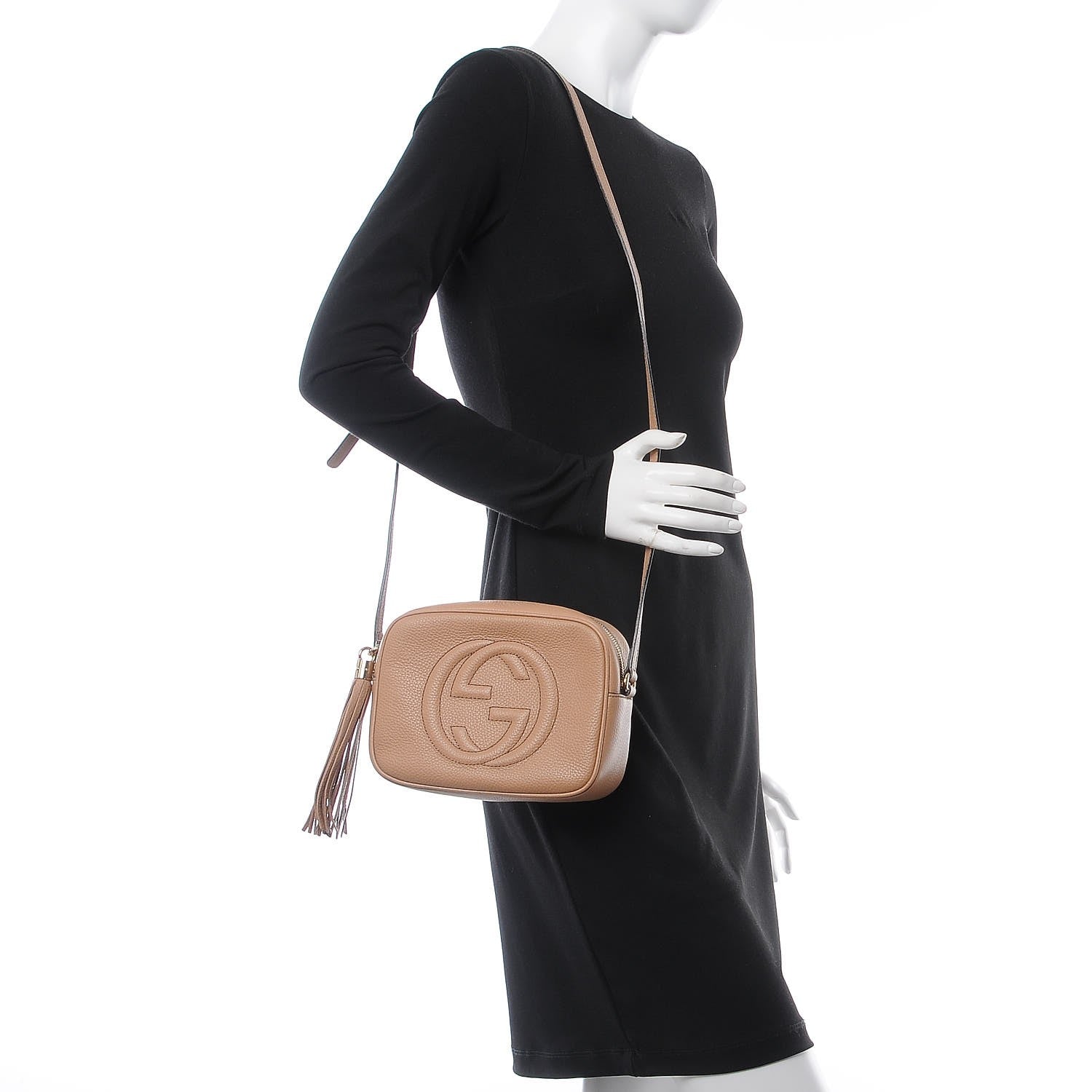 Gucci Pebbled Calfskin Small Soho Disco Bag Camelia 2 of 9