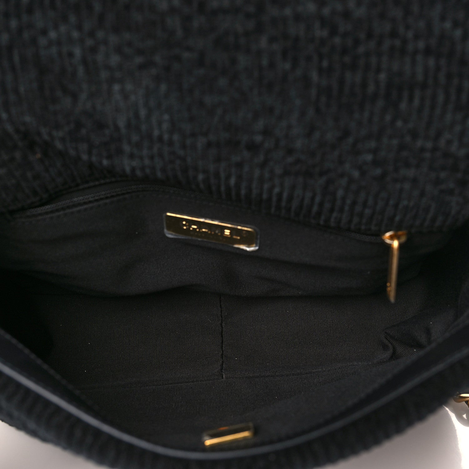 Chanel Corduroy Quilted Medium Chanel 19 Flap Black 5 of 9