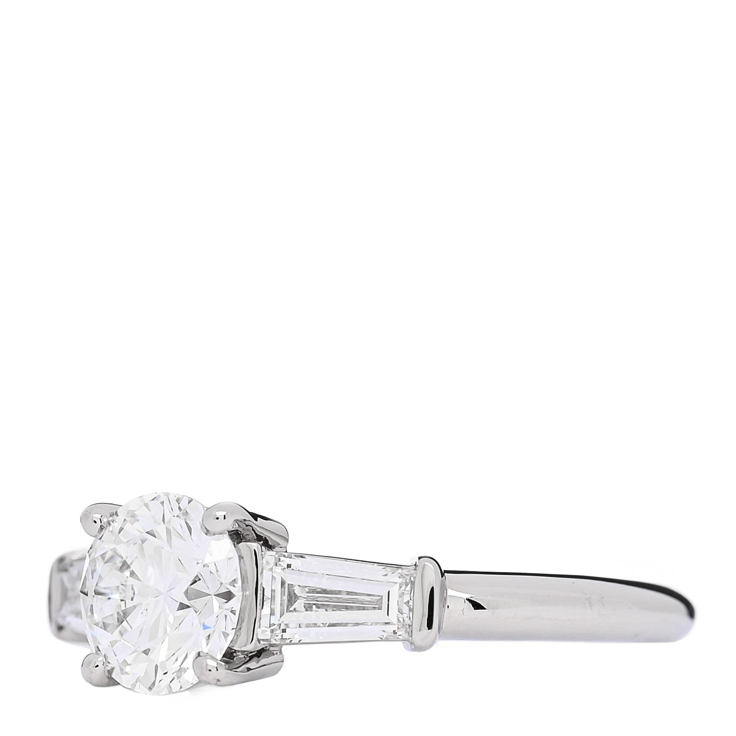 Tiffany Platinum Diamond 1.26ctw Three Stone Engagement Ring 49 5 3 of 7