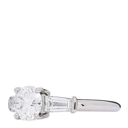Tiffany Platinum Diamond 1.26ctw Three Stone Engagement Ring 49 5 3 of 7