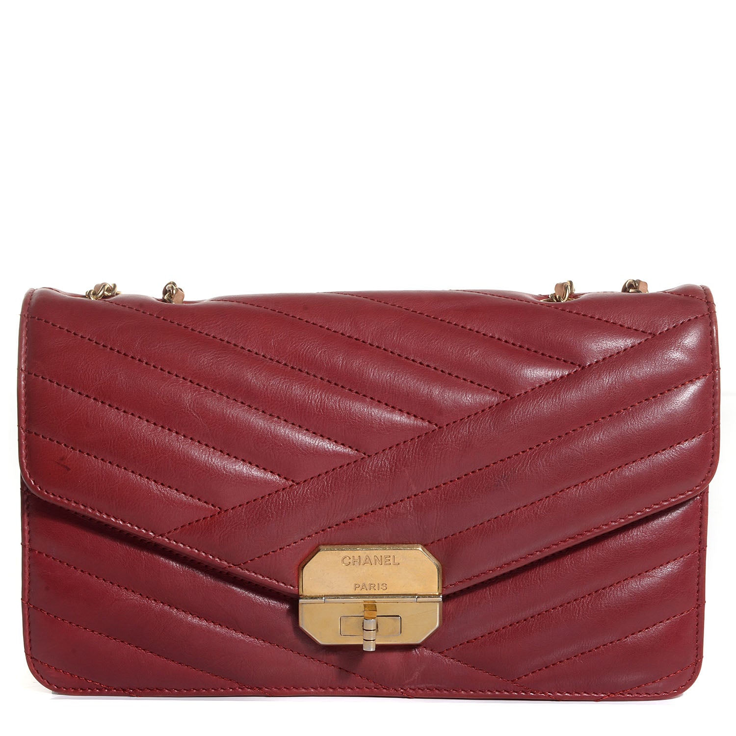 Chanel Calfskin Gabrielle Chevron Flap Red 1 of 8