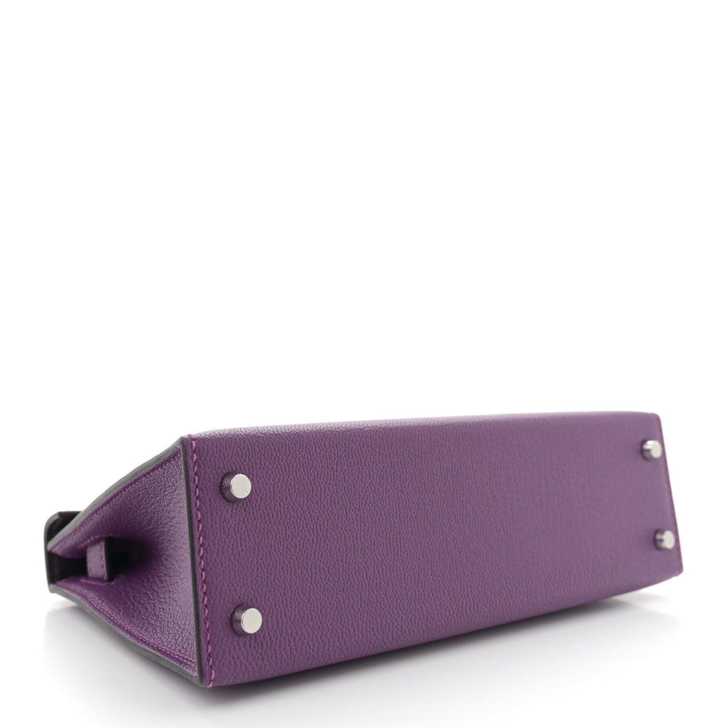 Hermes Chevre Mysore Verso Mini Kelly Sellier 20 Violet Raisin 4 of 11