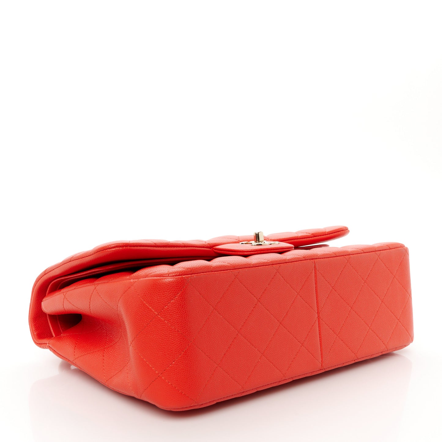 Caviar Quilted Jumbo Double Flap Red