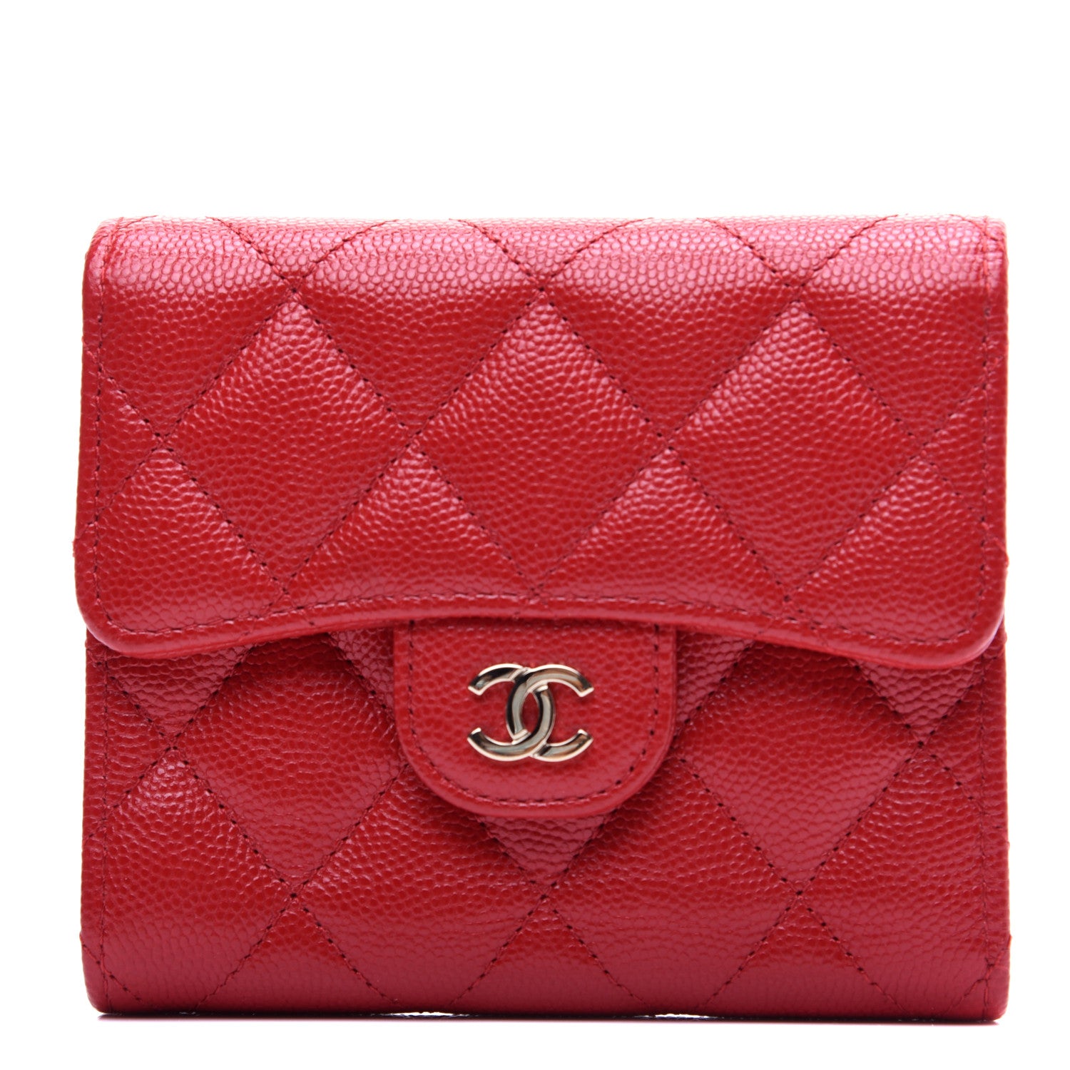 Chanel Caviar Quilted Small Flap Wallet Red 1 of 11
