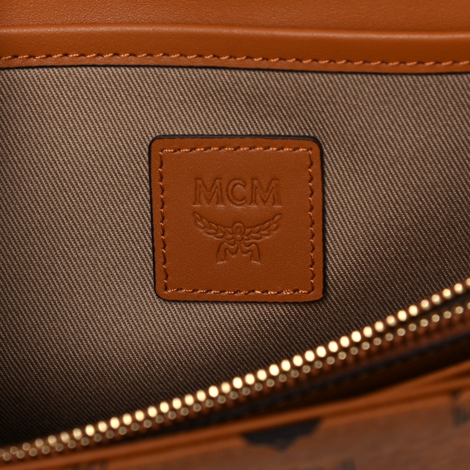 MCM Visetos Patricia Continental Crossbody Wallet Cognac 6 of 10