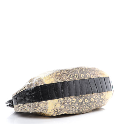 Nancy Gonzalez Lizard Crocodile Clutch Beige Black 3 of 7