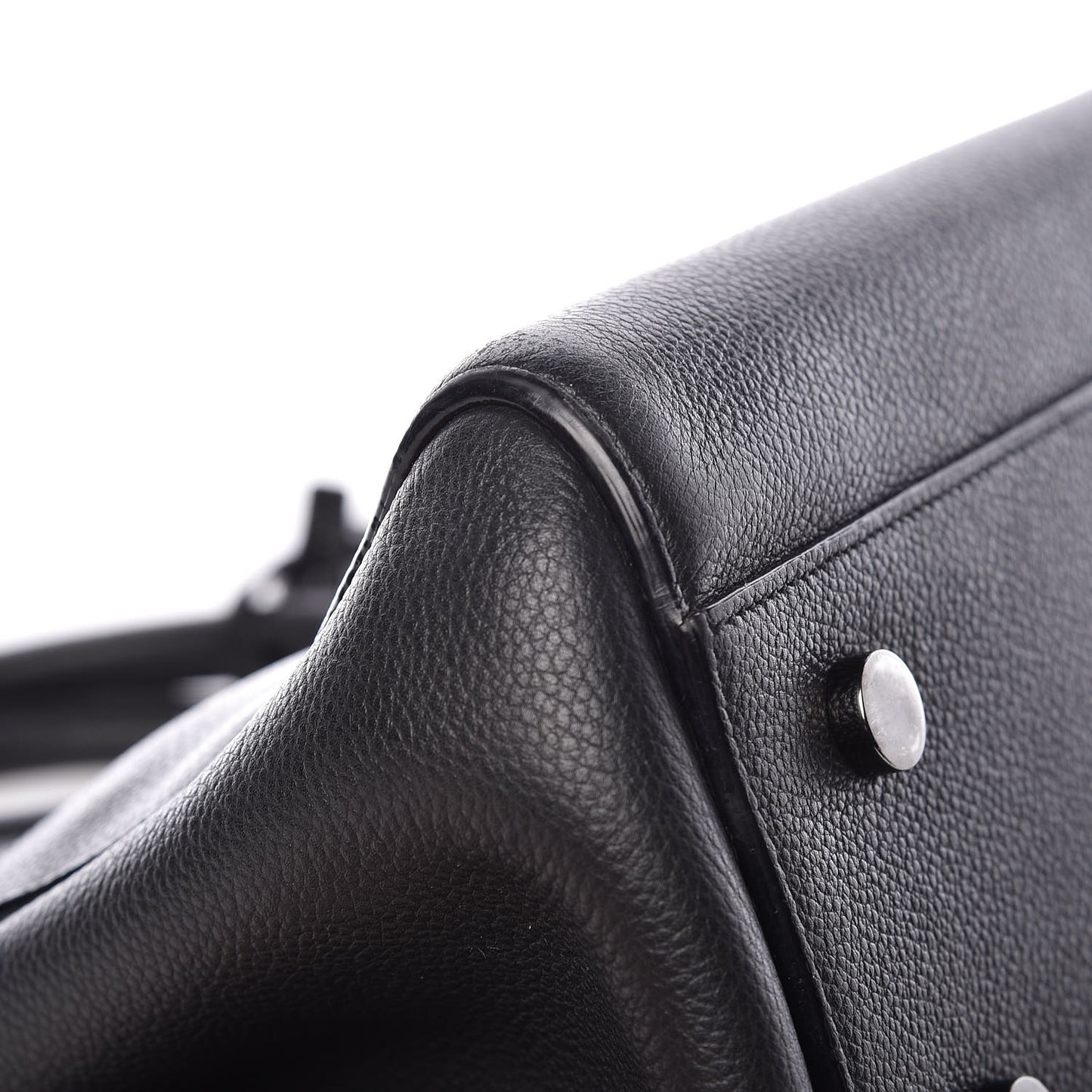 Grained Calfskin Small Cabas Rive Gauche Black
