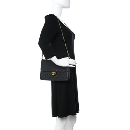 Chanel Lambskin Quilted Jumbo Single Flap Black 2 of 10