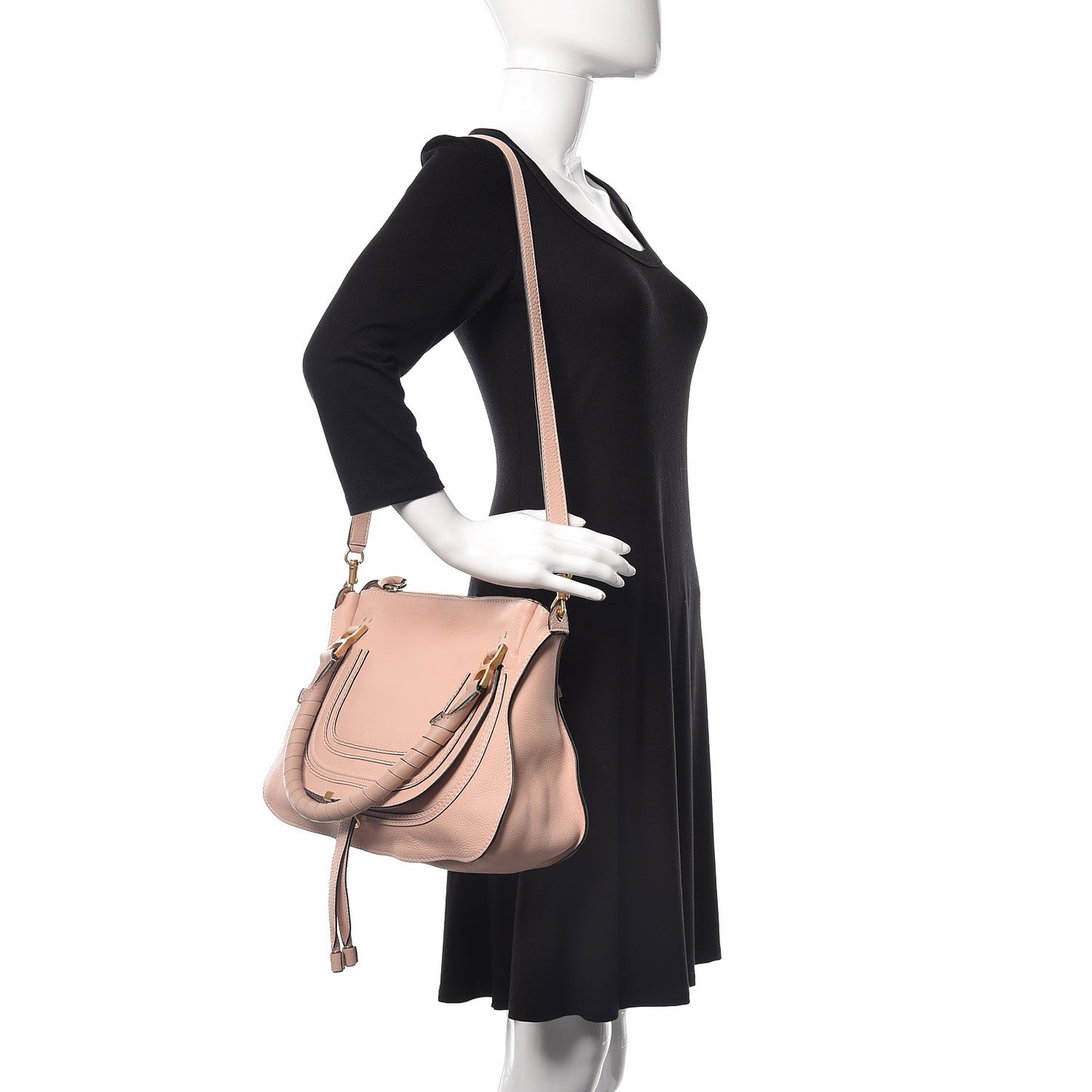 Calfskin Medium Marcie Satchel Blush Nude