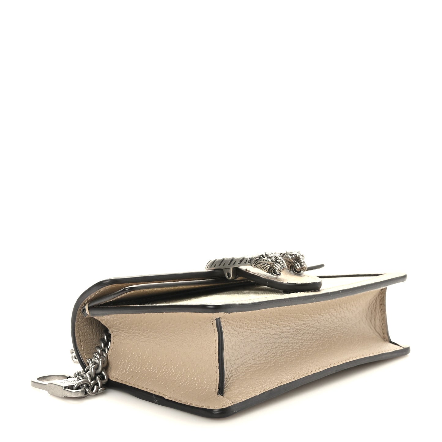 GG Supreme Monogram Textured Dollar Calfskin Super Mini Dionysus Shoulder Bag Beige Mystic White Oatmeal