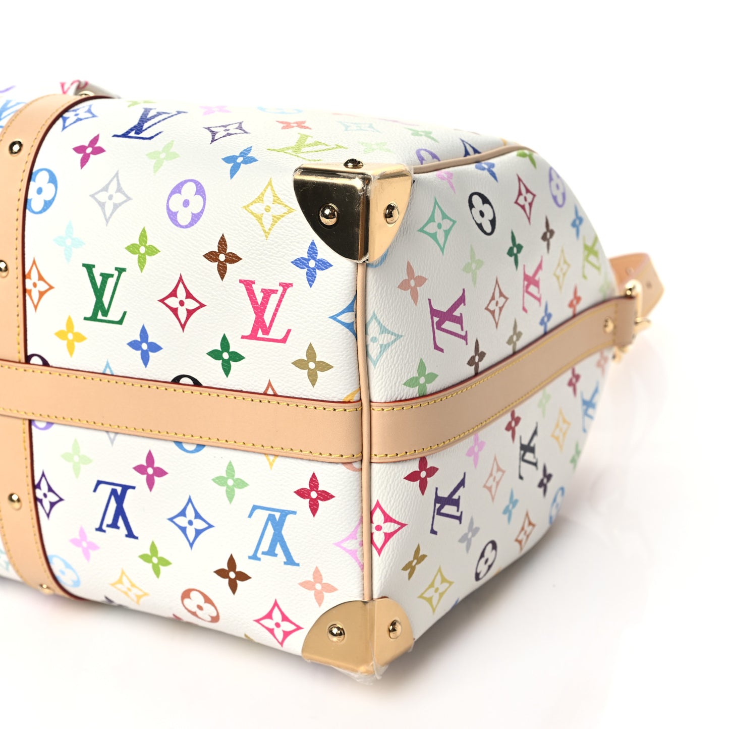 LV X TM Monogram Multicolor Keepall Bandouliere 45 White