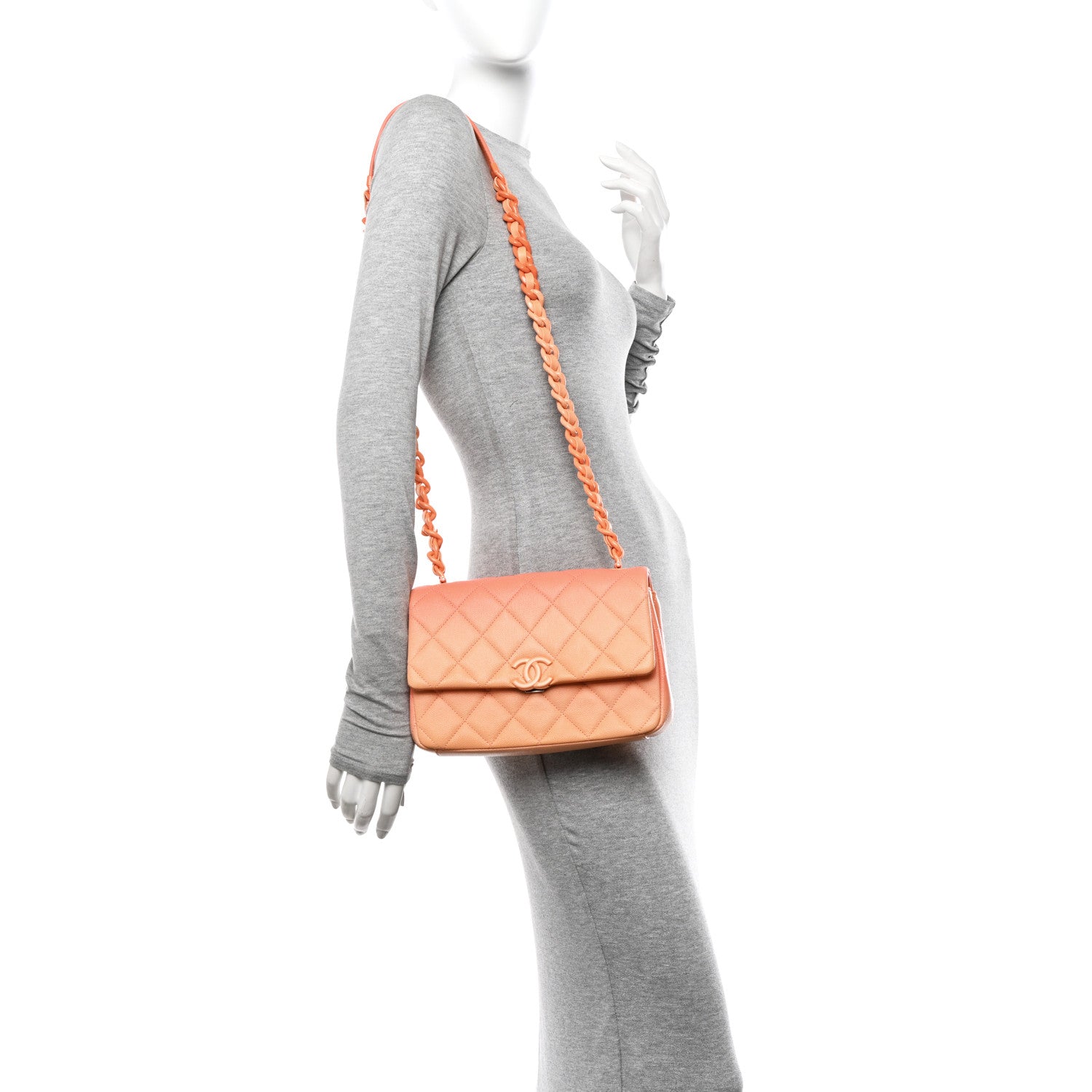 Chanel Shaded Caviar Quilted My Everything Flap Orange Light Orange 2 of 10
