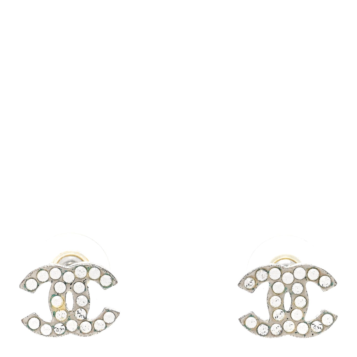 Crystal CC Earrings Silver