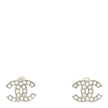 Chanel Crystal CC Earrings Silver 1 of 6