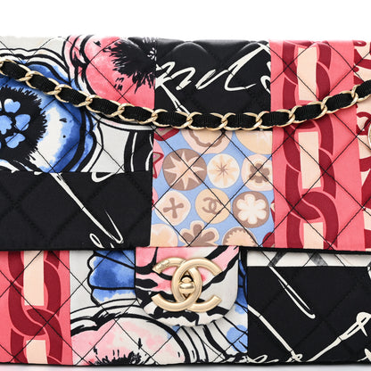 Chanel Fabric Quilted Patchwork Medium Flap Red Black Multicolor 8 of 11