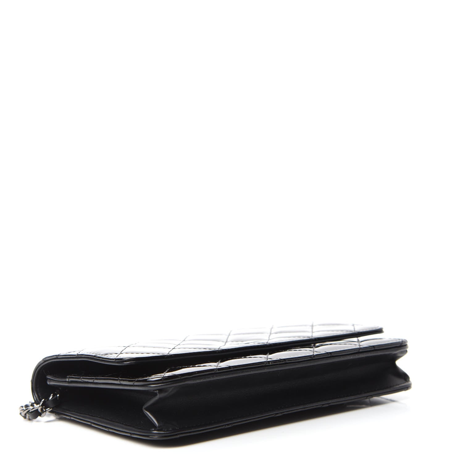 Chanel Patent Quilted Wallet On Chain WOC Black 4 of 13
