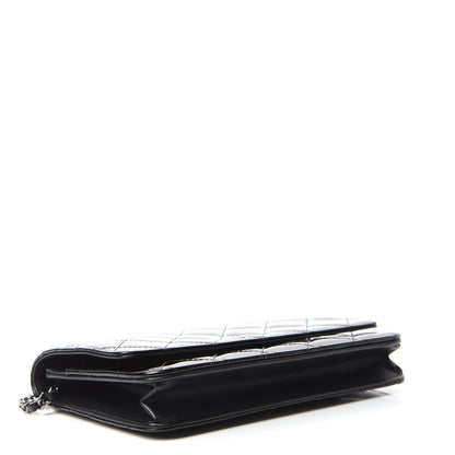 Chanel Patent Quilted Wallet On Chain WOC Black 4 of 13