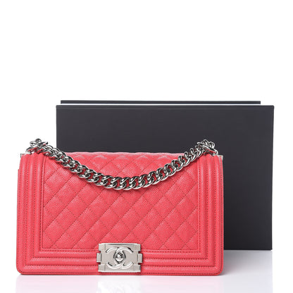 Chanel Caviar Quilted Medium Boy Flap Light Red 10 of 10