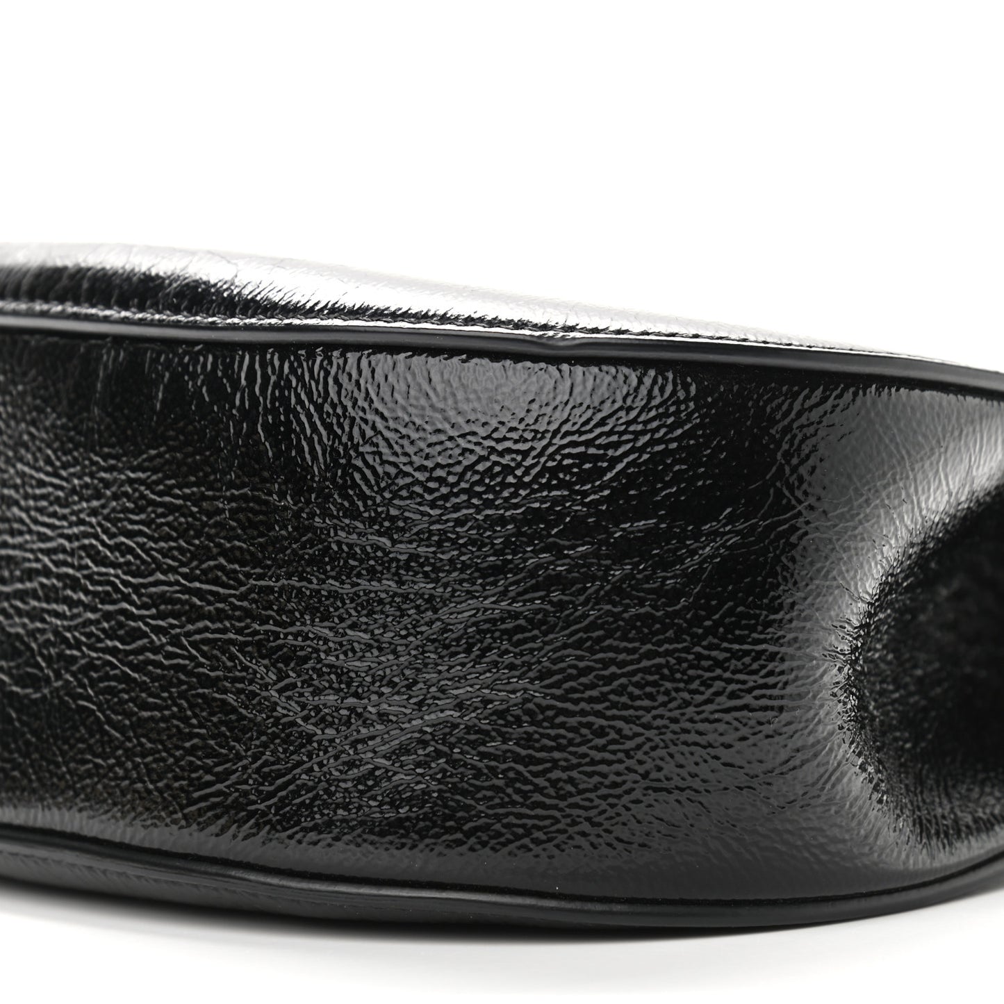 Grained Patent Drew Shoulder Bag Black