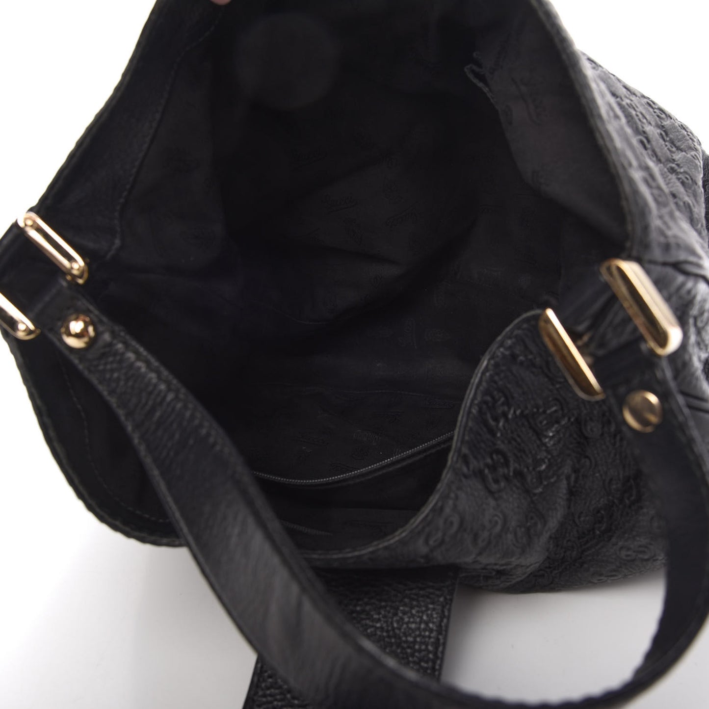Guccissima Large New Ladies Web Hobo Black