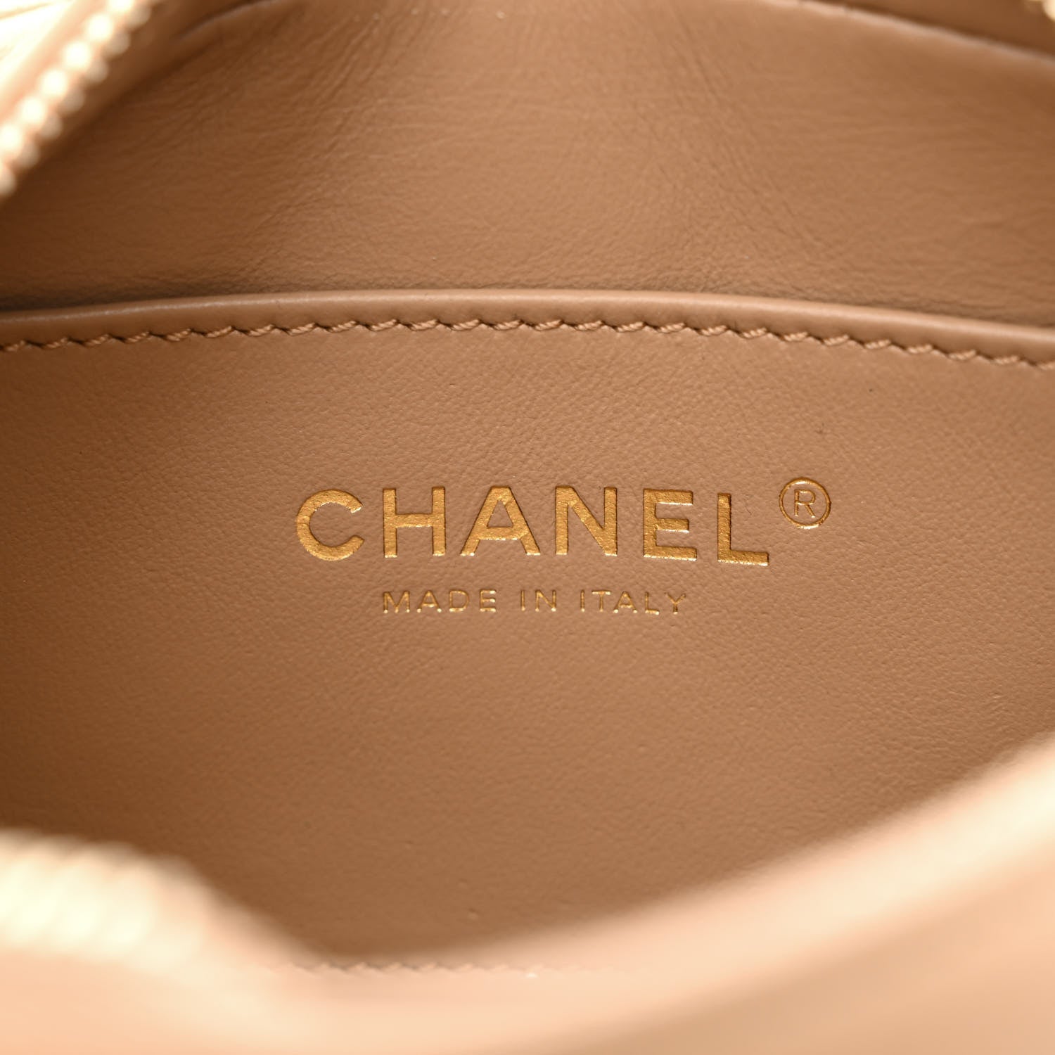 Chanel Lambskin Quilted CC Pearl Crush Camera Case Beige 6 of 10