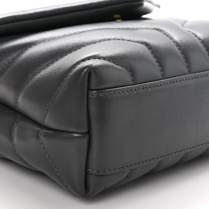 Saint Laurent Calfskin Y Quilted Monogram Toy Loulou Crossbody Bag Storm 9 of 10
