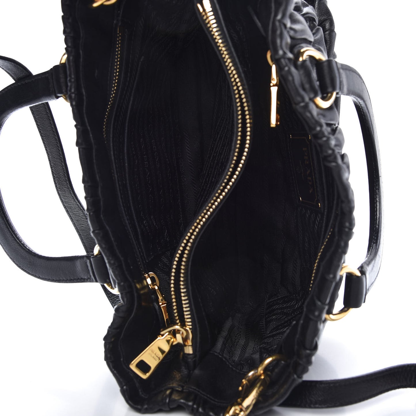 Nappa Gaufre Top Handle Tote Black