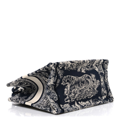 Christian Dior Canvas Embroidered Small Dioriviera Toile De Jouy Book Tote Blue 3 of 9