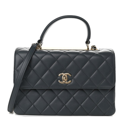 Chanel Lambskin Quilted Medium Trendy CC Flap Dual Handle Bag Dark Grey 1 of 10