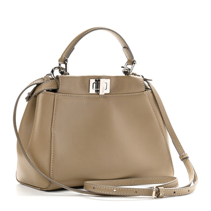 Fendi Nappa Mini Peekaboo Iconic Satchel Tortora 3 of 11