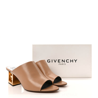 Givenchy Smooth Calfskin 4G Logo Triangle Mules 40 Beige 9 of 9
