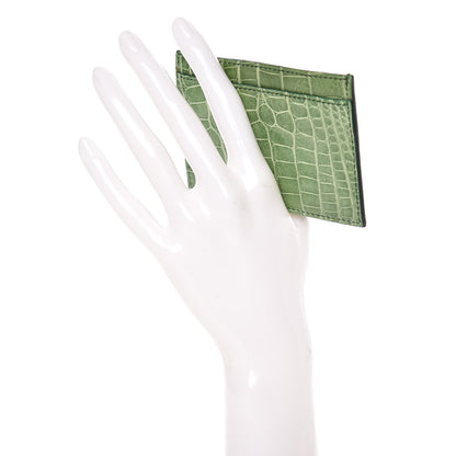 Gucci Crocodile Card Holder Vert 2 of 7