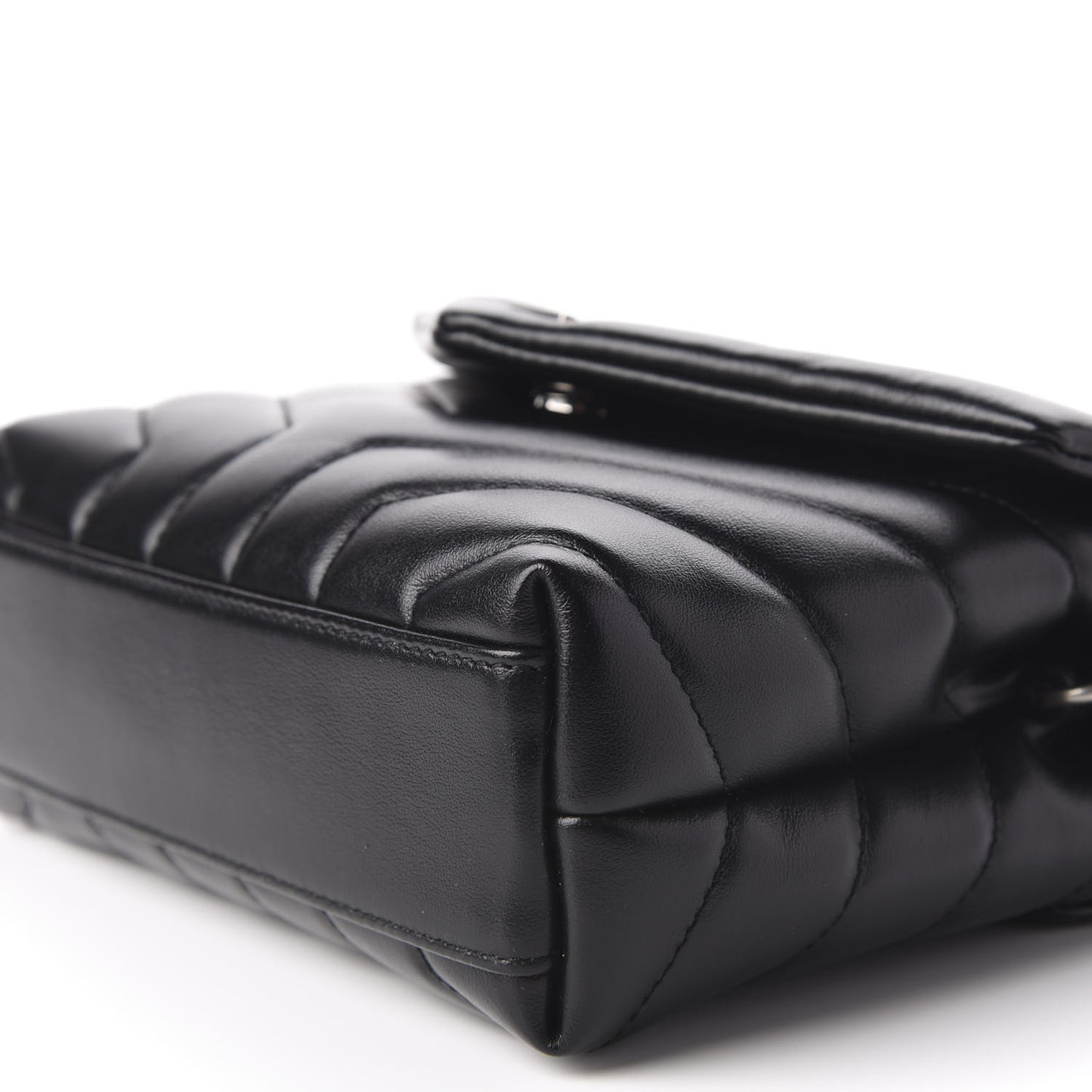 Calfskin Y Quilted Monogram Toy Loulou Crossbody Bag Black