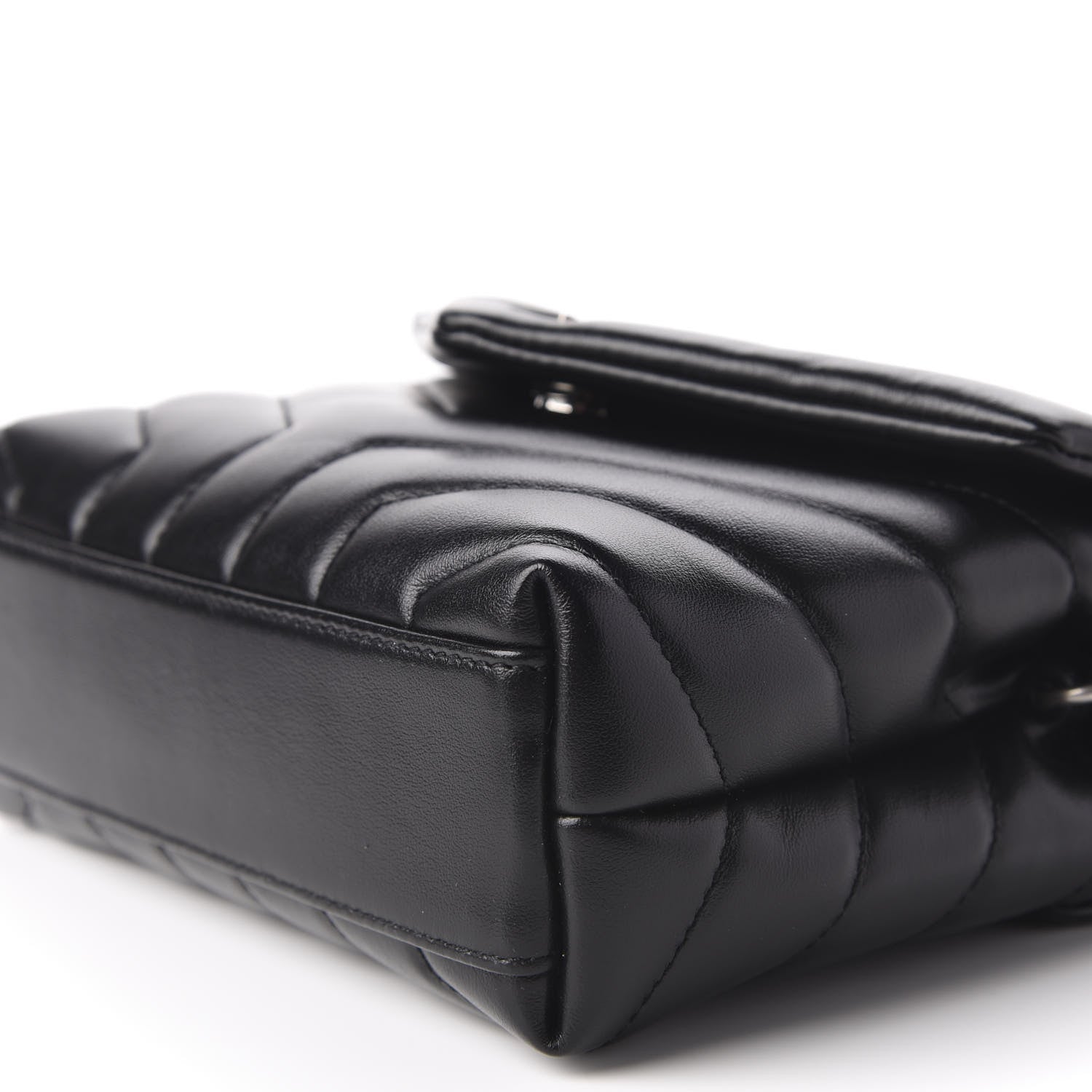 Saint Laurent Calfskin Y Quilted Monogram Toy Loulou Crossbody Bag Black 8 of 11