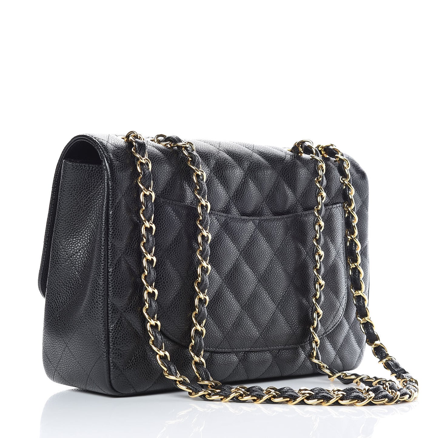 Caviar Quilted Jumbo Single Flap Black