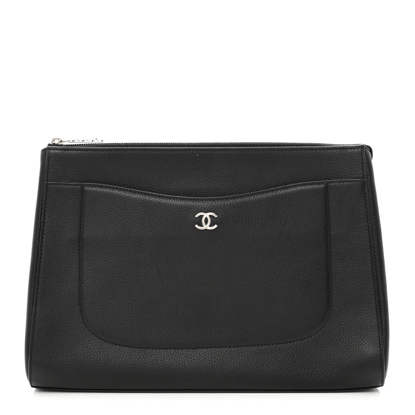 Grained Calfskin Large Neo Executive Cosmetic Case Black